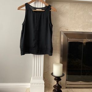 Black detailed polyester top